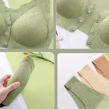 Neellohit Women's Cotton Spandex Fancy Padded Front Open Baby Feeding New Moms Maternity Nursing Bra (in, Numeric, 32, Plus, Grey) - Image 3
