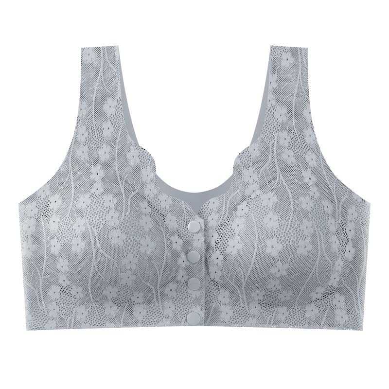 Neellohit Women's Cotton Spandex Fancy Padded Front Open Baby Feeding New Moms Maternity Nursing Bra (in, Numeric, 32, Plus, Grey) - Image 5