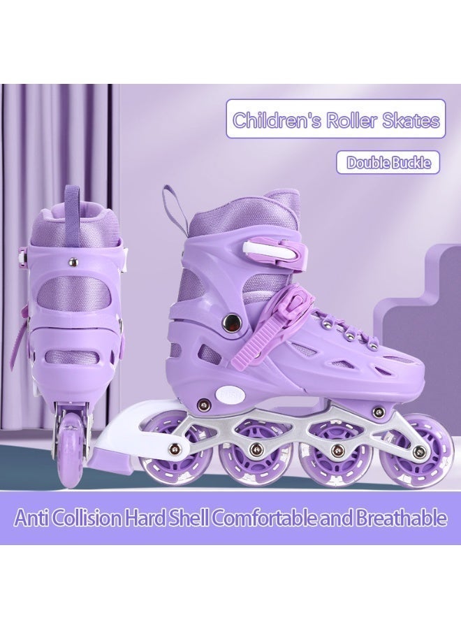 جوشبيرغ زلاجات بعجلات متراصة (Inline Skates) للأطفال قابلة للتعديل، مزودة بعجلات مضيئة بالكامل، مخصصة للبنات. - Image 2