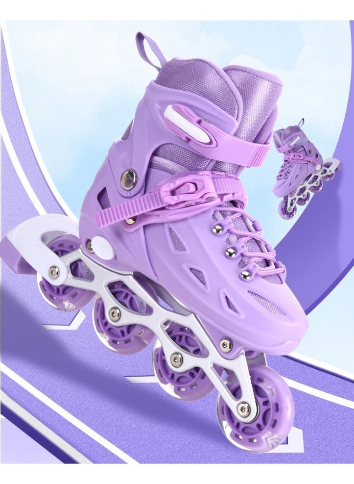 جوشبيرغ زلاجات بعجلات متراصة (Inline Skates) للأطفال قابلة للتعديل، مزودة بعجلات مضيئة بالكامل، مخصصة للبنات. - Image 5