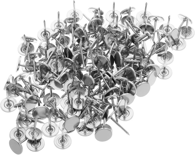 150 Pcs Silver Metal Flat Head Thumb Tacks Heavy Duty Upholstery Pins for Furniture and Wall Hangings - Image 2