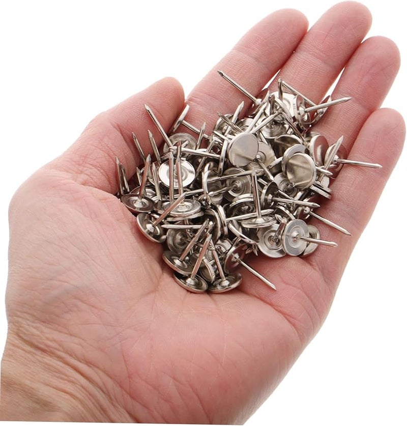 150 Pcs Silver Metal Flat Head Thumb Tacks Heavy Duty Upholstery Pins for Furniture and Wall Hangings - Image 5