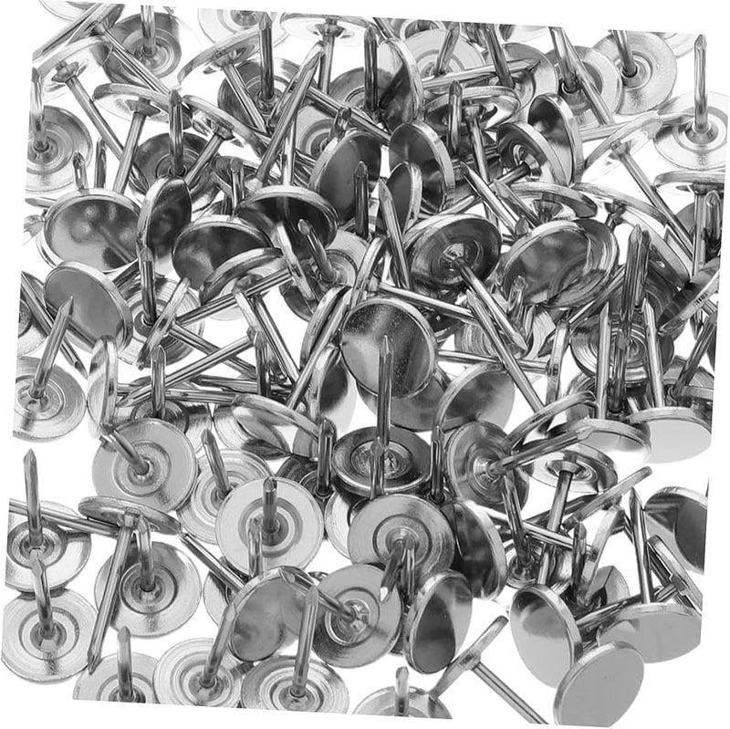 150 Pcs Silver Metal Flat Head Thumb Tacks Heavy Duty Upholstery Pins for Furniture and Wall Hangings - Image 4