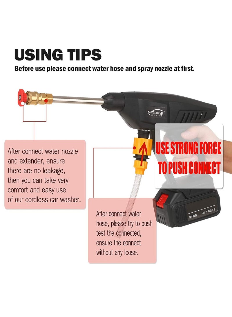 15A 30Bar Cordless Handheld Wireless Pressure Washer Black 21.5 x 21 x 15.5cm  - Image 4
