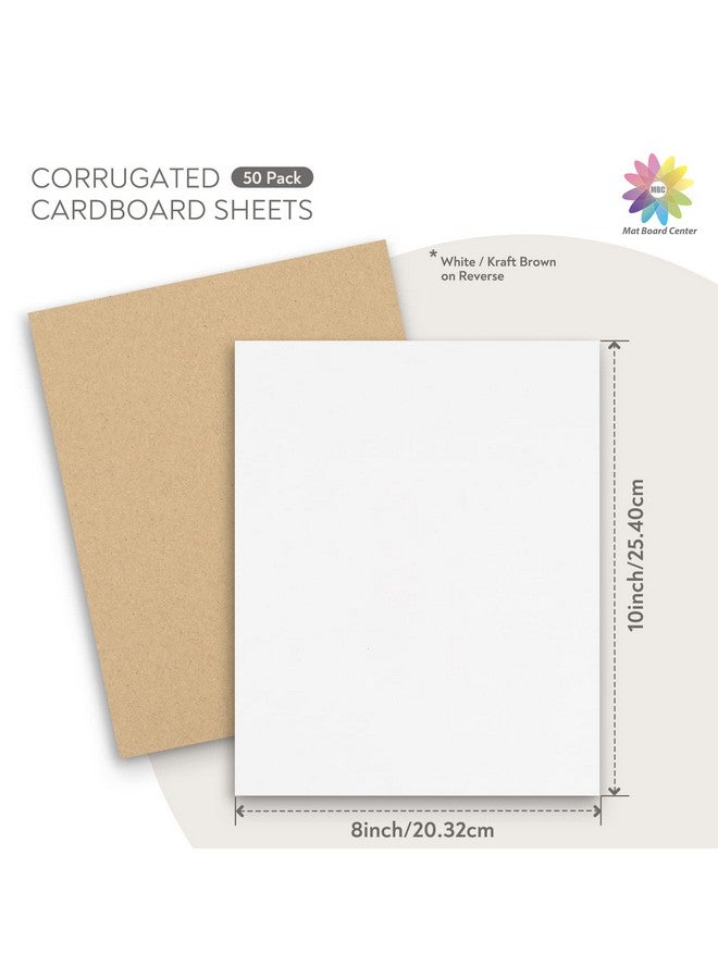 MBC MAT BOARD CENTER Mat Board Center 50 Pack 8X10 Corrugated Cardboard Sheets 1/16 Inch Thick Flat Cardboard Inserts For Mailing Packaging & Shipping Cardboard Backing Craft Card Board (White On One Side) - Image 2