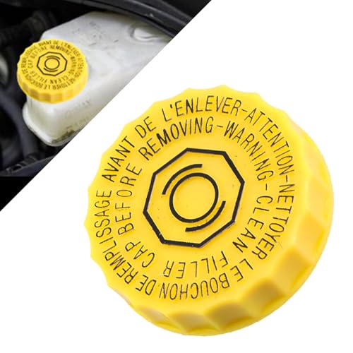 SWQS 1PC Brake Fluid Cap Replacement OEM 4683656AB 5014518AA for Jeep Wrangler 20012017 Dodge Journey 20092020 Ram 1500 2500 3500 Yellow Brake Master Cylinder Reservoir Cap - Image 1