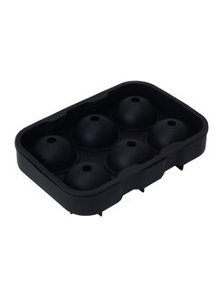 Wishbone WISHBONE Whisky Ball 6 SEC Round Large Sphere Ice Cube Tray for Whiskey, Cocktails, Bourbon & Drinks – 6 Round Ice Cubes – Easy Release & Reusable Ice Mold – BPA-Free with Funnel (Black)  - Image 1
