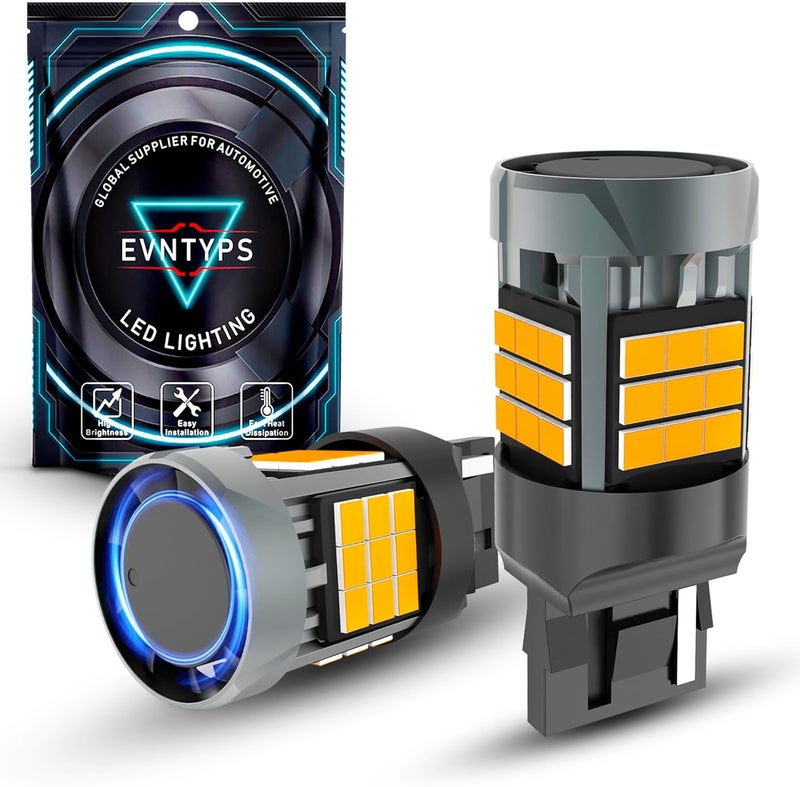 evntyps 7440 LED Bulbs Amber CANBUS Error Free - 4000LM Super Bright Turn Signal Light Bulb (Pack of 2) - Image 1