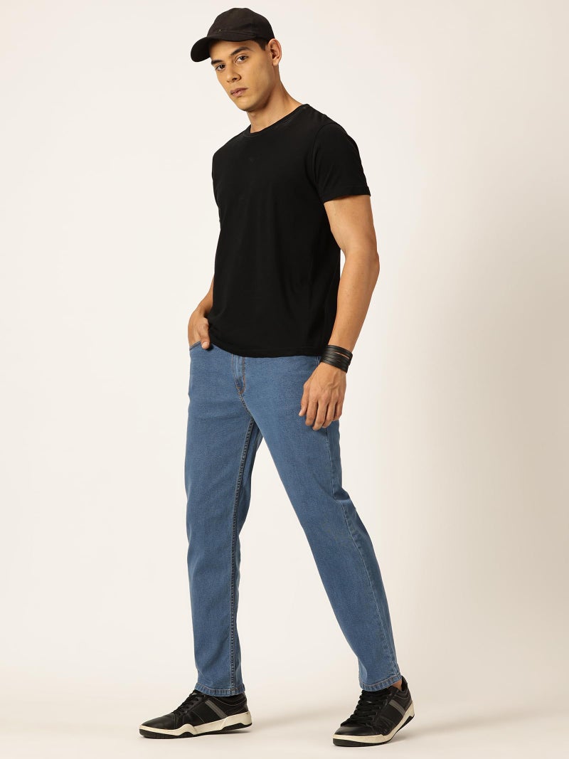 Thomas Scott Men's Mid-Rise Regular Fit Stretchable Jeans (TSJ236_DarkBlue, 30) - Image 5