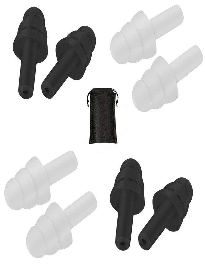 Tulpar Reusable Soft Silicone Ear Plugs Waterproof and Noise-reducing earplugs for Sleep, Snoring, Swimming, Learning, Concerts,4 Pairs with Bonus Travel Pouch - Image 1