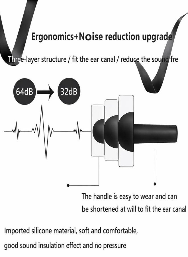 Tulpar Reusable Soft Silicone Ear Plugs Waterproof and Noise-reducing earplugs for Sleep, Snoring, Swimming, Learning, Concerts,4 Pairs with Bonus Travel Pouch - Image 5