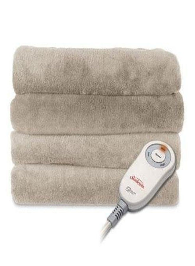 Sunbeam Micro Plush Heated Throw, Mushroom
