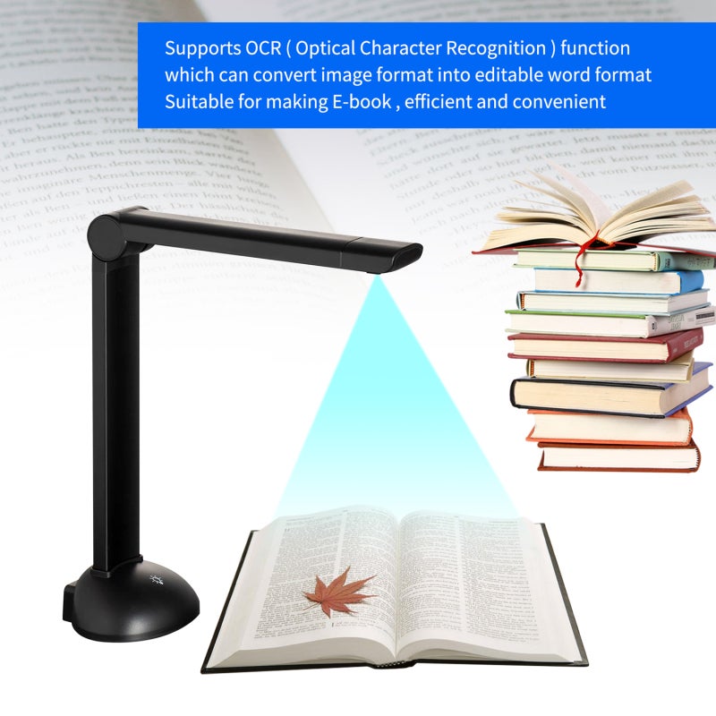 8MP Document Camera A3 Scanning Size High Definition Resolution - Document Scanner with LED Fill Light for Office Classroom Library - Image 2