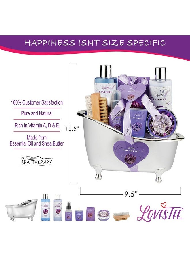 Lovestee Christmas Relaxing Lavender Spa Bath Gift Baskets for Women-Girls, Birthday, Bath and Body Set-Kit Includes Candle, Essential Oil, Body Scrub, Bath Salt, Body Lotion, Shower Gel and Body Scrub Brush  - Image 5