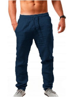 Loquat Men's Hip Hop Breathable Flax Sports Pants 