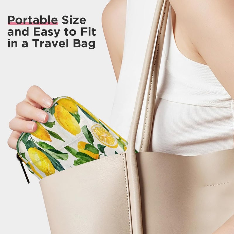 Fruit Leaves Lemon Pill Case Travel Pill Organizer Weekly 7 Day Portable with Zipper Medicine Box Pill Case for Vitamins, Birth Control,Fish Oils,Medication, Supplements - Image 5