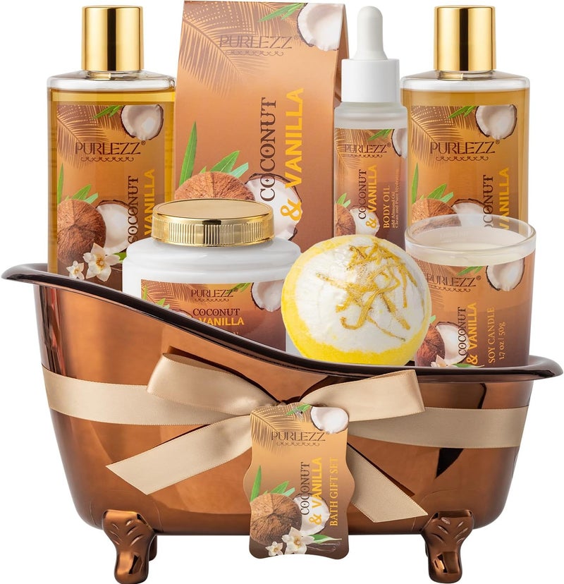 PURLEZZ Luxury Coconut & Vanilla Spa Gift Basket - Image 1
