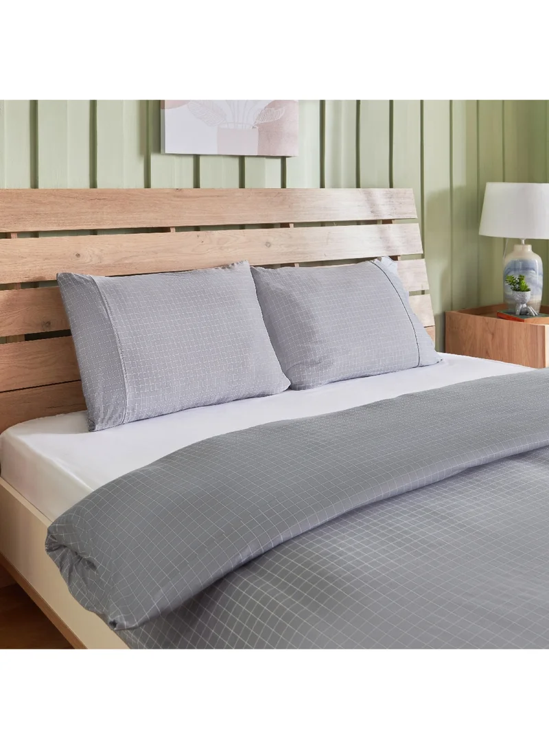 Home Box Ferum 3-Piece Striped Microfibre Twin Duvet and Quilt Cover Set 220 x 150 cm