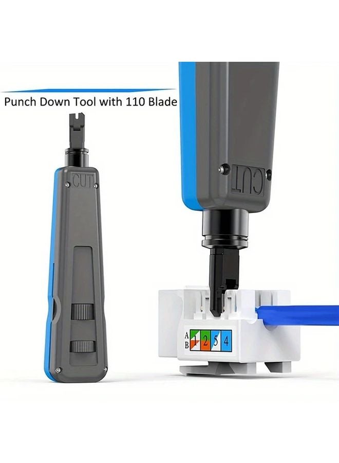 Professional Punchdown Impact Tool with 110 66 88 Blades 1 Set for Cat6 Cat5e RJ45 RJ11 - Image 4