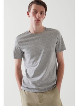 Cool Tarz Cool Style Gray Basic Men's Slim Fit 100% Cotton Short Sleeve Crew Neck T-Shirt 