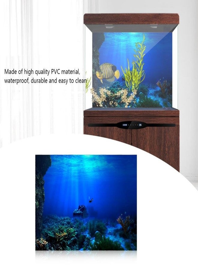 Zerodis Seaworld Aquarium Background, PVC Adhesive Double Sided Poster Sticker Fish Decoration(61 x 30cm) - Image 2