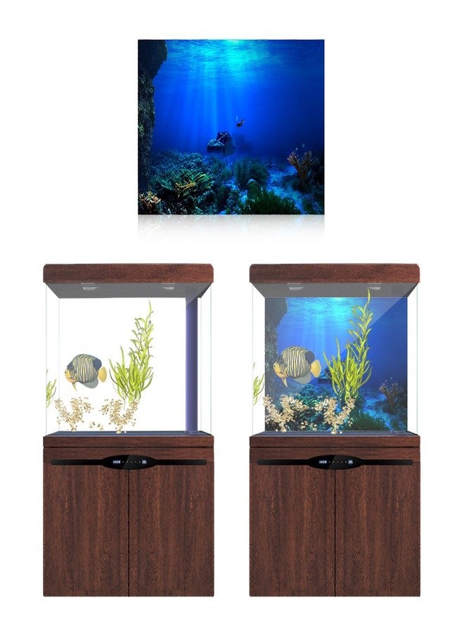 Zerodis Seaworld Aquarium Background, PVC Adhesive Double Sided Poster Sticker Fish Decoration(61 x 30cm) - Image 5