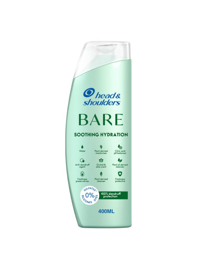 Head & Shoulders BARE Soothing Hydration Shampoo, Minimal Ingredients, Maximum Dandruff Protection, Sulfate free, Designed for Dry Scalp, 400ml - Image 1