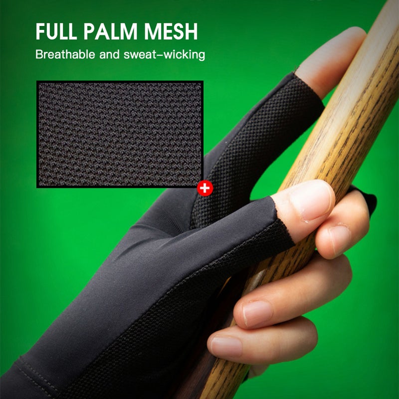 Anti Slip Breathable Billiards Gloves Comfortable Three Finger Snooker Player Gloves - Image 5