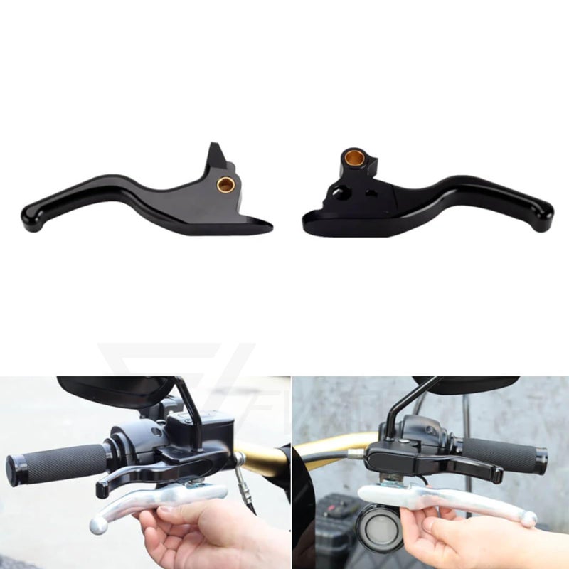 FVMOTO 3 Finger 59 CNC Shorty Hand Control Lever Kit Brake Clutch Levers Fit for Harley Softail Low Rider S Sport Glide Standard Street Bob 20152024