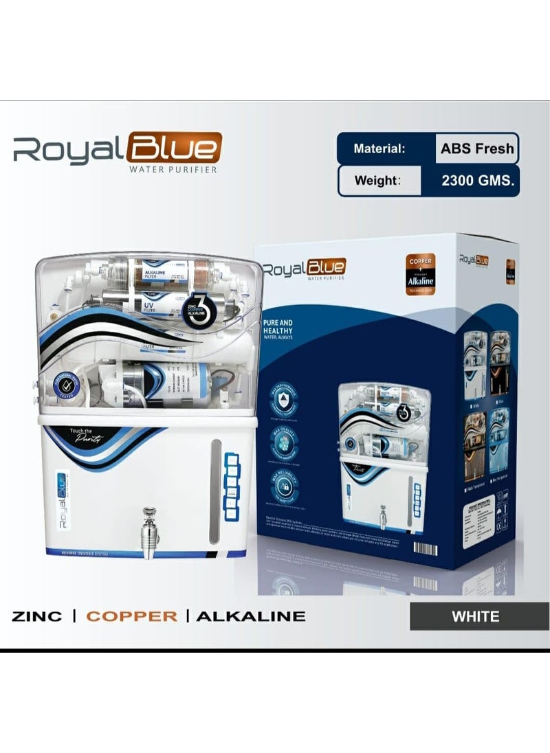 Generic - Royal Blue UV+RO+UF Water Purifier, Multi-Stage Filtration, Mineral Filter, TDS Control, Alkaline Technology, White - Image 1