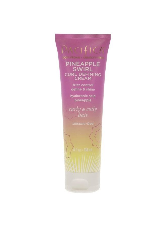Pacifica Beauty, Curl Defining Cream, For Curly, Coily and Textured Hair Types, Fresh Pineapple Scent, With Hyaluronic Acid + Coconut Oil, Silicone Free, 100% Vegan and Cruelty Free - Image 1