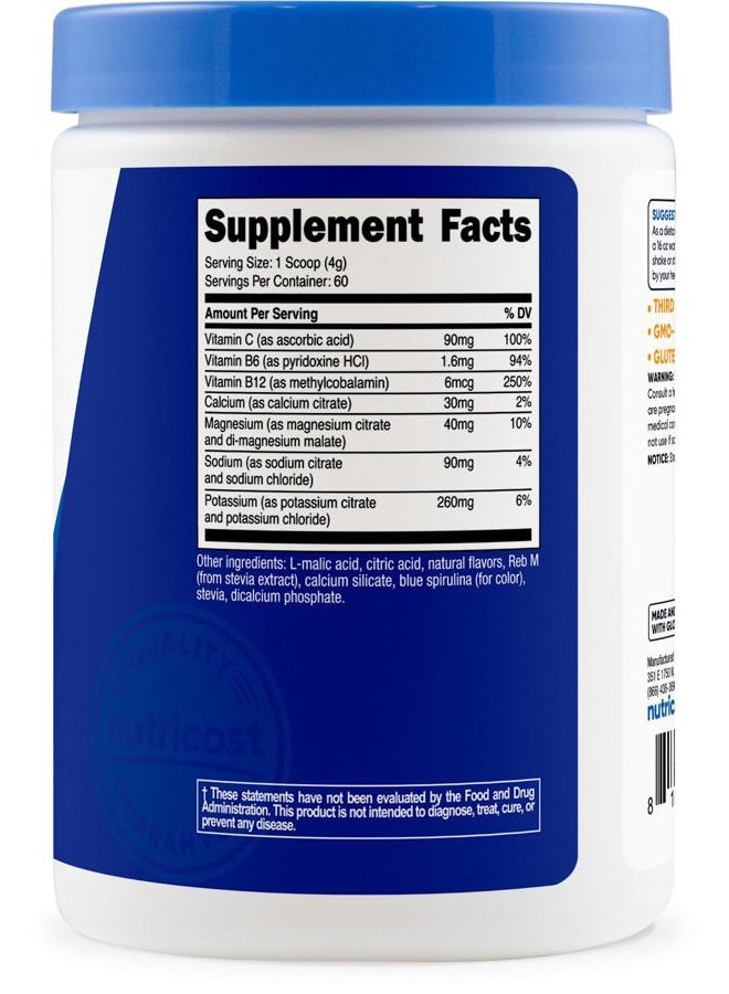 Nutricost Electrolyte Complex Powder (60 Servings, Blue Raspberry) - Hydration Supplement Drink Mix with Vitamins and Minerals - Image 5