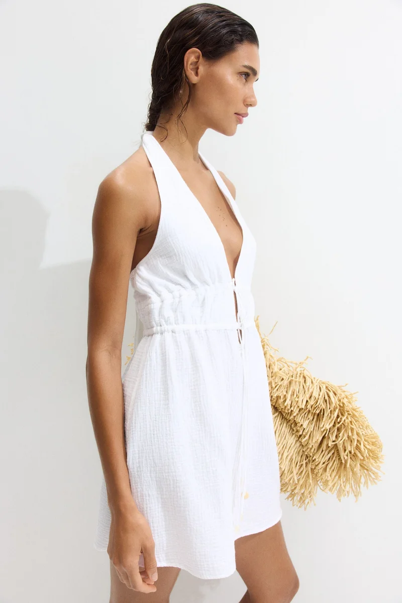 H&M Cotton halterneck beach dress