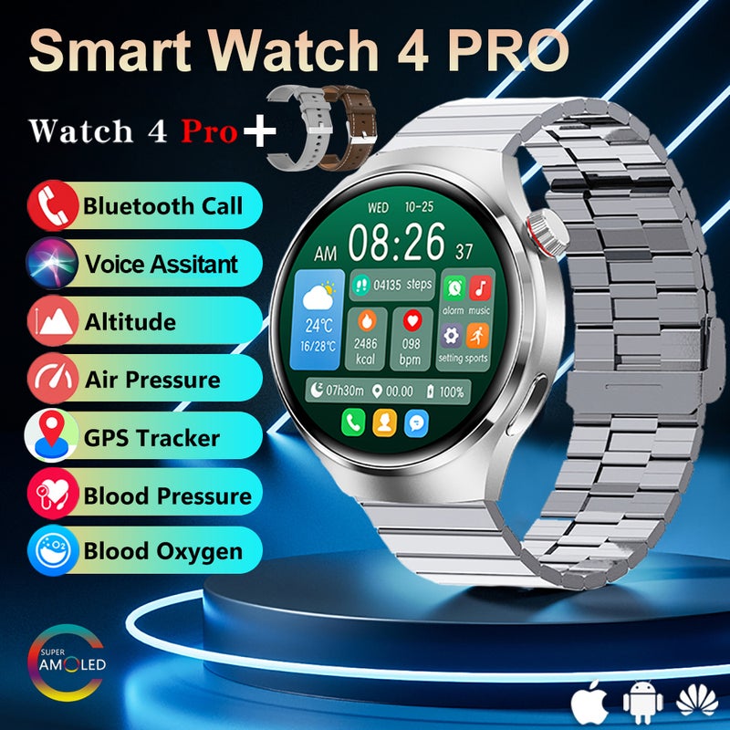 SACOSDING Smart watch GT4 for men with altitude Barometer, Amoled screen, heart rate blood pressure sleep monitor, sports watch for Huawei iOS and Andriod WATCH4 - Image 1