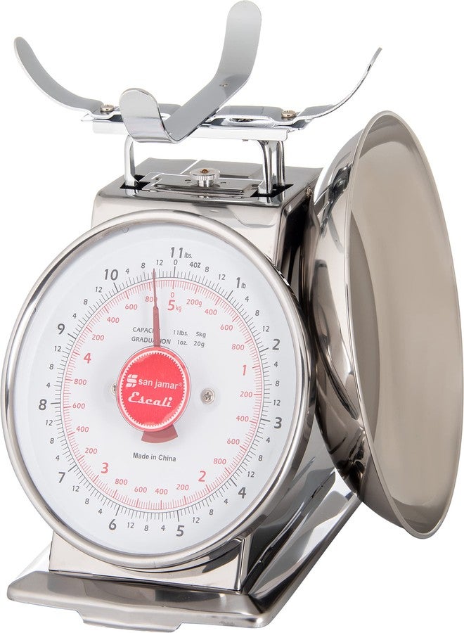 San Jamar Escali Stainless Steel Mechanical Dial Scale with Bowl, Silver - Image 3