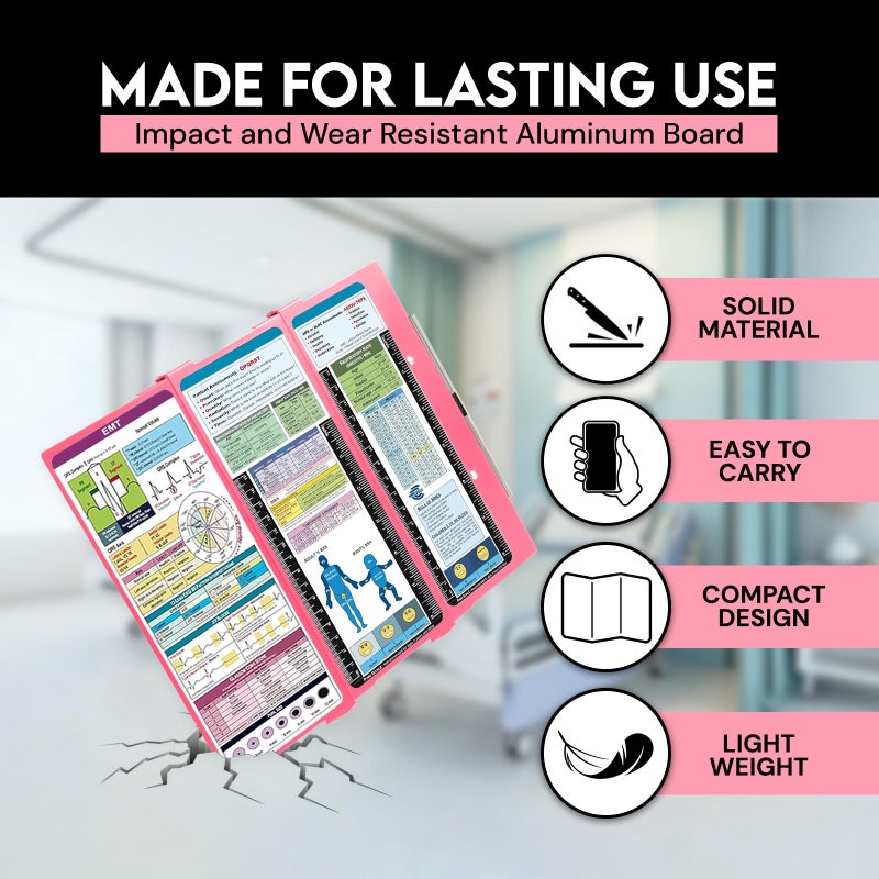 SC Printing World Nursing Clipboard EMT Edition - 3 Layers Aluminum Foldable Nurse Clipboard Nursing Student Essentials - Foldable Clipb oard Nursing Trifold Nursing School Essentials - Image 2