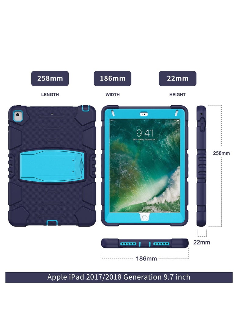GULFLINK Gulflink Back Cover Protect Case for Apple iPad 2018/2017/Pro/Air2 9.7inch navyblue and blue - Image 2