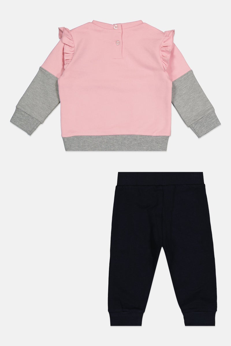 guru G99 By Guru Toddlers Girl 2 Pieces Brand Logo Top With Bottom Set, Multicolor - Image 3