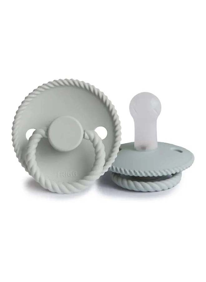 FRIGG لهاية أطفال سيليكون FRIGG بحبل 0-6 أشهر 2-pack رمادي فرنسي/رمادي فضي - الحجم 1 - Image 2