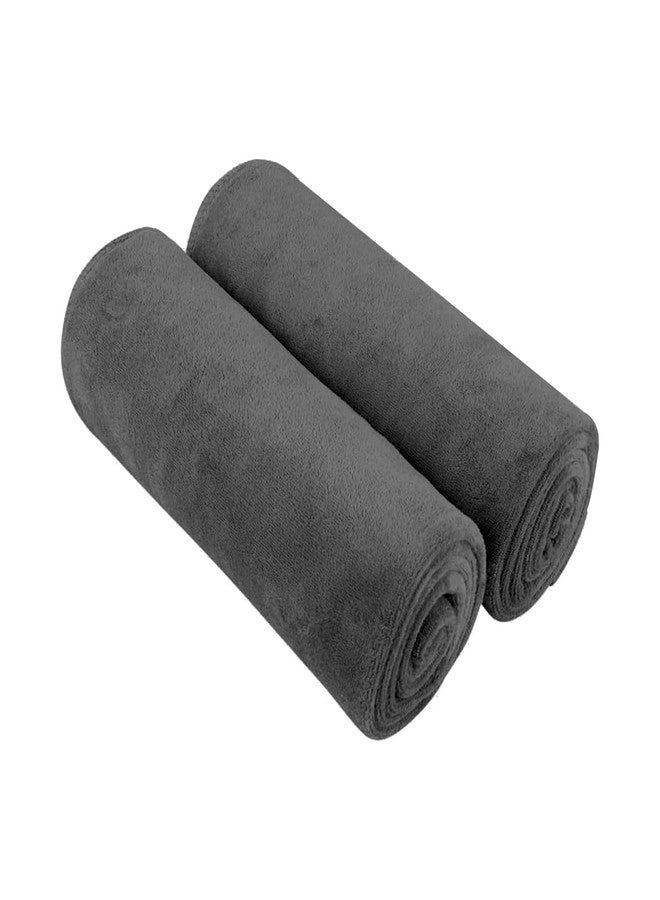 MAXOSHINE Hand Towel Set of 4-Super Soft Quick Dry Microfiber Face Towel for Women Men-Hanging Loop Napkins for Wash Basin Gym Sports Travel-40 x 60 cm (Pack of 2, Grey) - Image 1