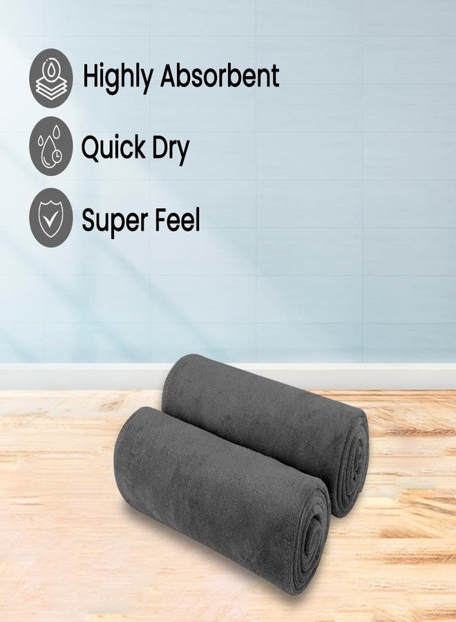 MAXOSHINE Hand Towel Set of 4-Super Soft Quick Dry Microfiber Face Towel for Women Men-Hanging Loop Napkins for Wash Basin Gym Sports Travel-40 x 60 cm (Pack of 2, Grey) - Image 2