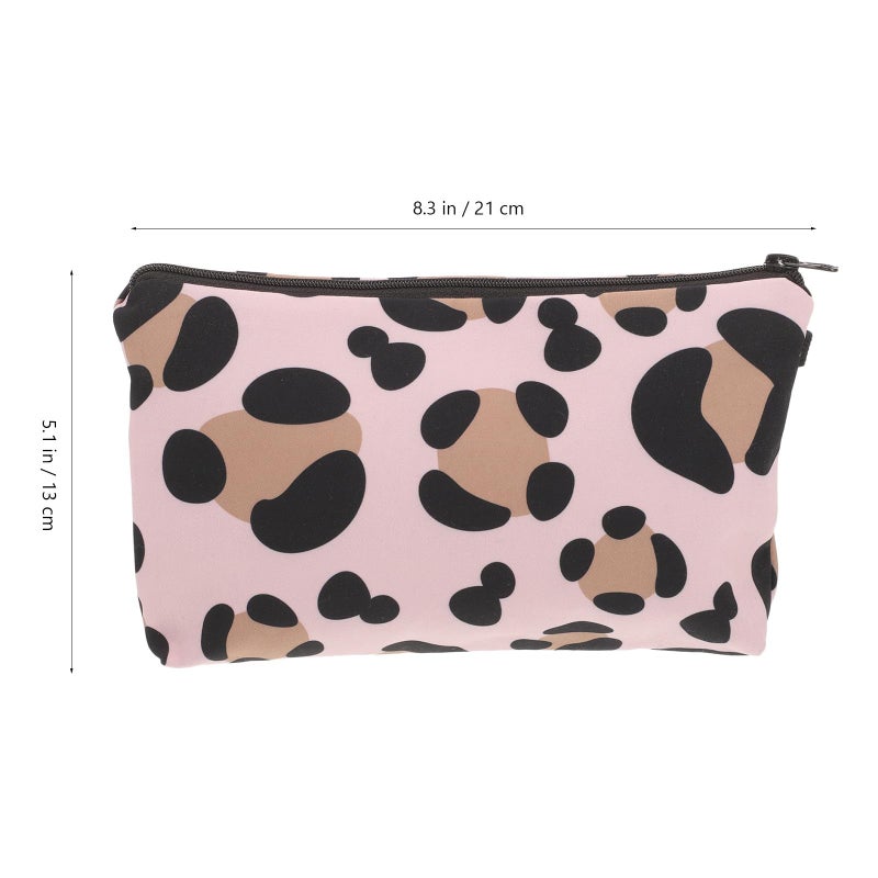 Waterproof Pu Cosmetic Bag Cow Pattern Portable Travel Toiletry Organizer - Image 3