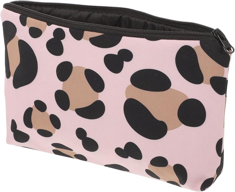 Waterproof Pu Cosmetic Bag Cow Pattern Portable Travel Toiletry Organizer - Image 1