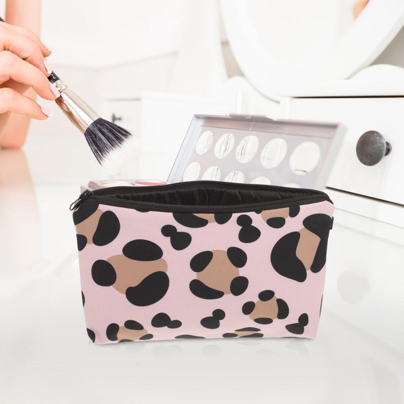Waterproof Pu Cosmetic Bag Cow Pattern Portable Travel Toiletry Organizer - Image 5