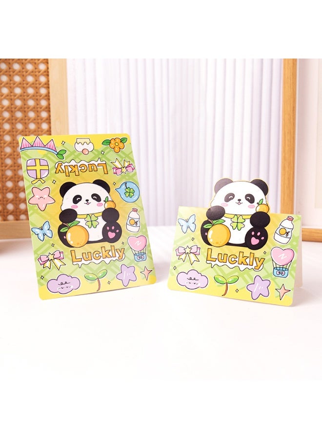 8pcs Assorted Cartoon Blessing Cards – Folded Hollow Greeting Cards & Cute Souvenir Cards in Mixed Styles - Image 5