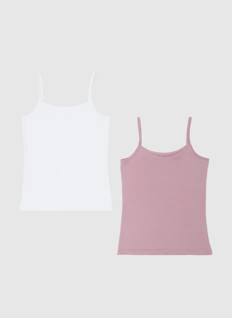 او في اس Two-Pack Stretch Microfibre Vests