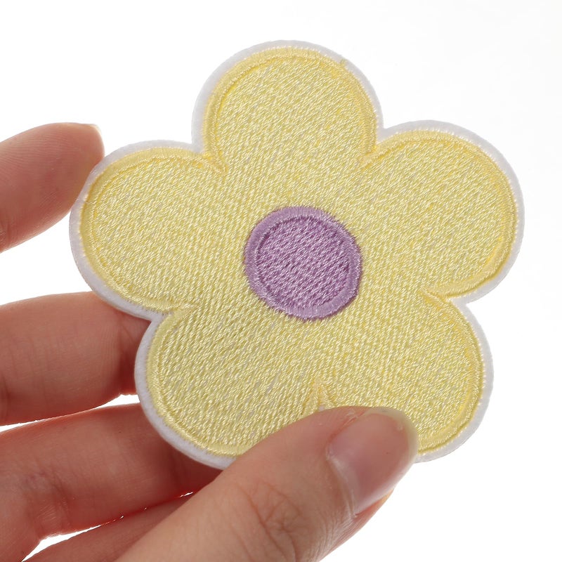 12 Pcs Macaron Color Embroidered Flower Patches Iron On For Clothes Repair DIY - Image 4
