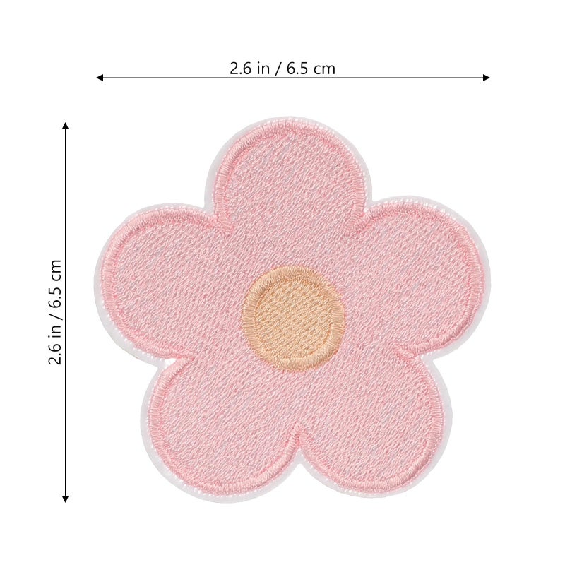 12 Pcs Macaron Color Embroidered Flower Patches Iron On For Clothes Repair DIY - Image 3