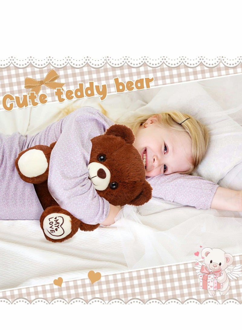 KASTWAVE 3 Pack Bear Stuffed Animals Plush, 10 Inch   Plush Toys Stuffed Bears with Ribbon Bow Ties for Baby Shower, Birthday,  , Easter Party Home Bedroom Decoration, 3 Colors - Image 4