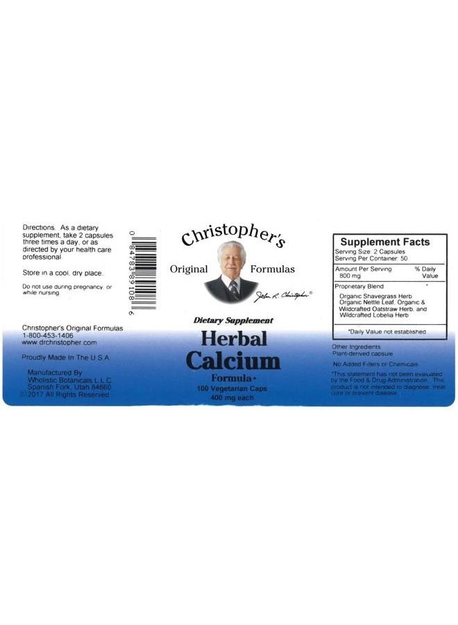 Christopher's Original Formulas Dr. Christopher's Formula Dr Herbal Calcium , 400 mg, 100 Count - Image 2